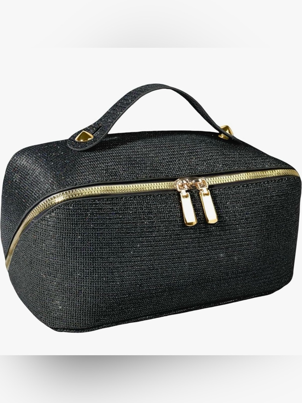 🆕 Deluxe Waterproof, Large Capacity Travel Makeup Bag. Blk/Gold or Wht/Silver.